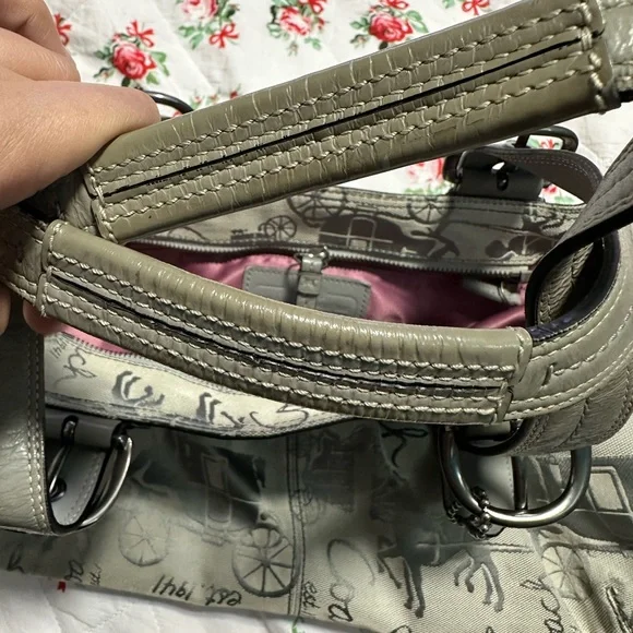 Coach Gray and Silver Signature Tote - Picture 4 of 10